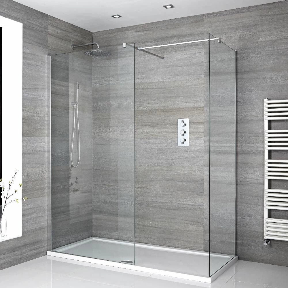 Milano Portland - Corner Walk-In Shower Enclosure With Tray - Choice Of Sizes