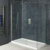 Milano Hunston - Brushed Nickel Corner Walk-In Shower Enclosure With Tray - Choice Of Sizes