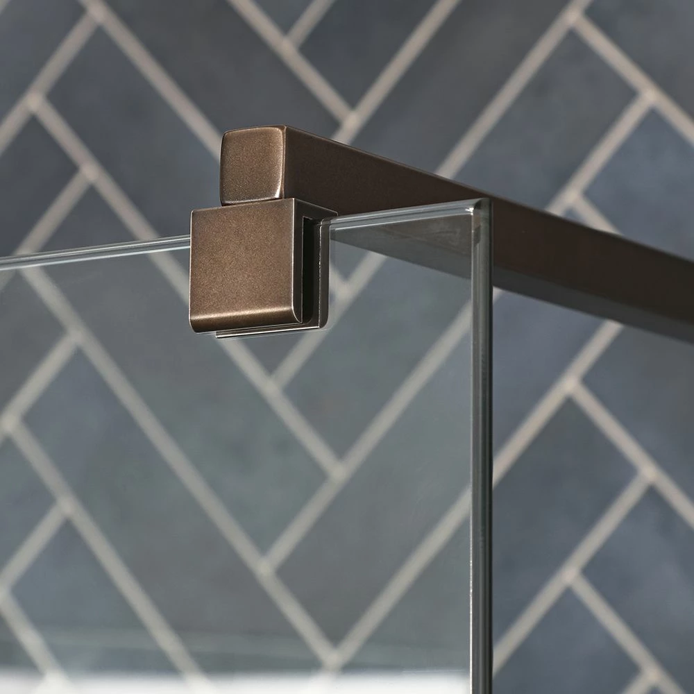 Milano Rosso - Matt Bronze Corner Walk-In Shower Enclosure With Tray - Choice Of Sizes - Image 3