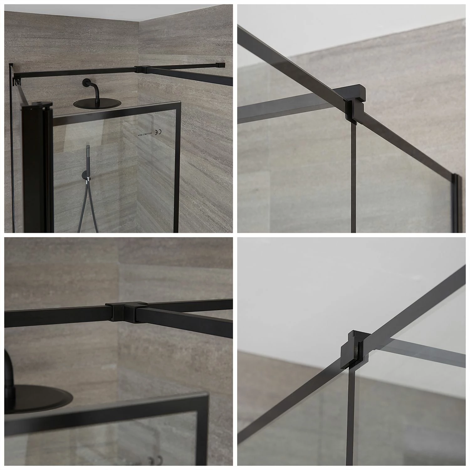 Milano Barq - Corner Walk-In Shower Enclosure With Hinged Return Panel And Slate Tray - Choice Of Sizes - Image 3