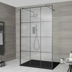 Milano Barq - Open Walk-Through Shower Enclosure With Slate Tray - Choice Of Sizes