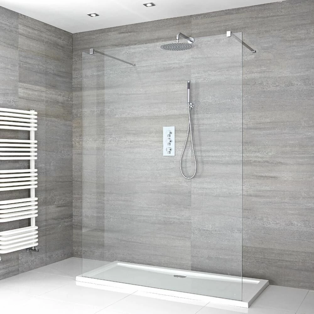 Milano Portland - Open Walk-Through Shower Enclosure With Tray - Choice Of Sizes