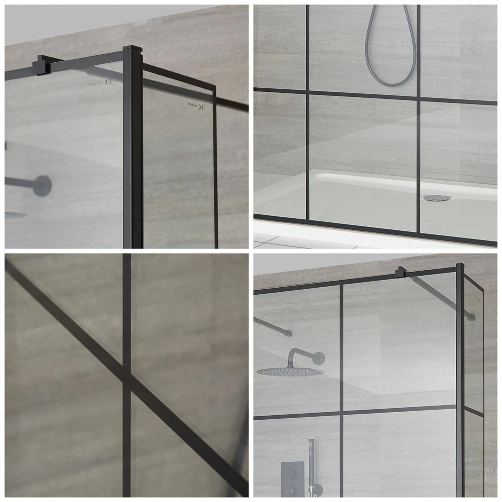 Milano Barq - Open Walk-Through Shower Enclosure With Hinged Return Panels And Tray - Choice Of Sizes - Image 2