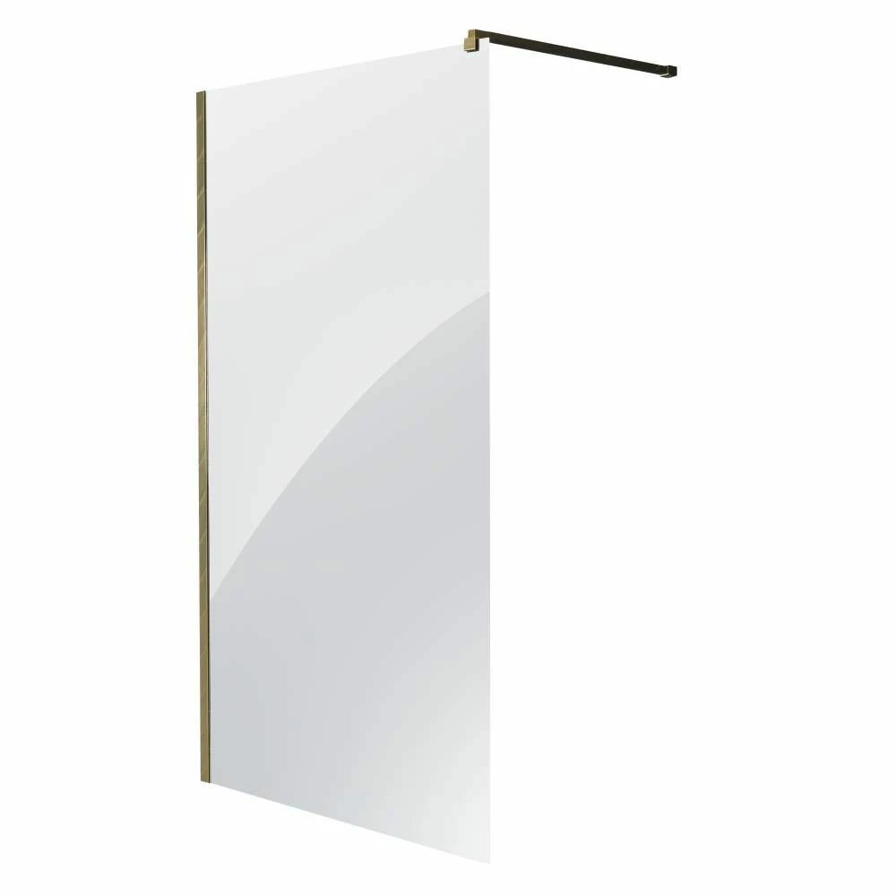 Milano Auro - 1950mm Wet Room Screen - Brushed Gold - Choice Of Sizes - Image 2