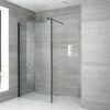 Milano Nero - 1950mm Wet Room Screen - Black - Choice Of Sizes