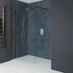 Milano Vara - 1950mm Wet Room Screen - Matt Copper - Choice Of Sizes