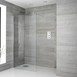 Milano Portland - Wet Room Shower Enclosure - Choice Of Glass Size And Drain