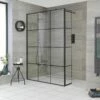 Milano Barq - Wet Room Shower Enclosure With Hinged Return Panel - Choice Of Glass And Drain