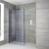 Milano Portland-Luna - Smoked Glass Wet Room Shower Enclosure With Hinged Return Panel - Choice Of Glass Size And Drain