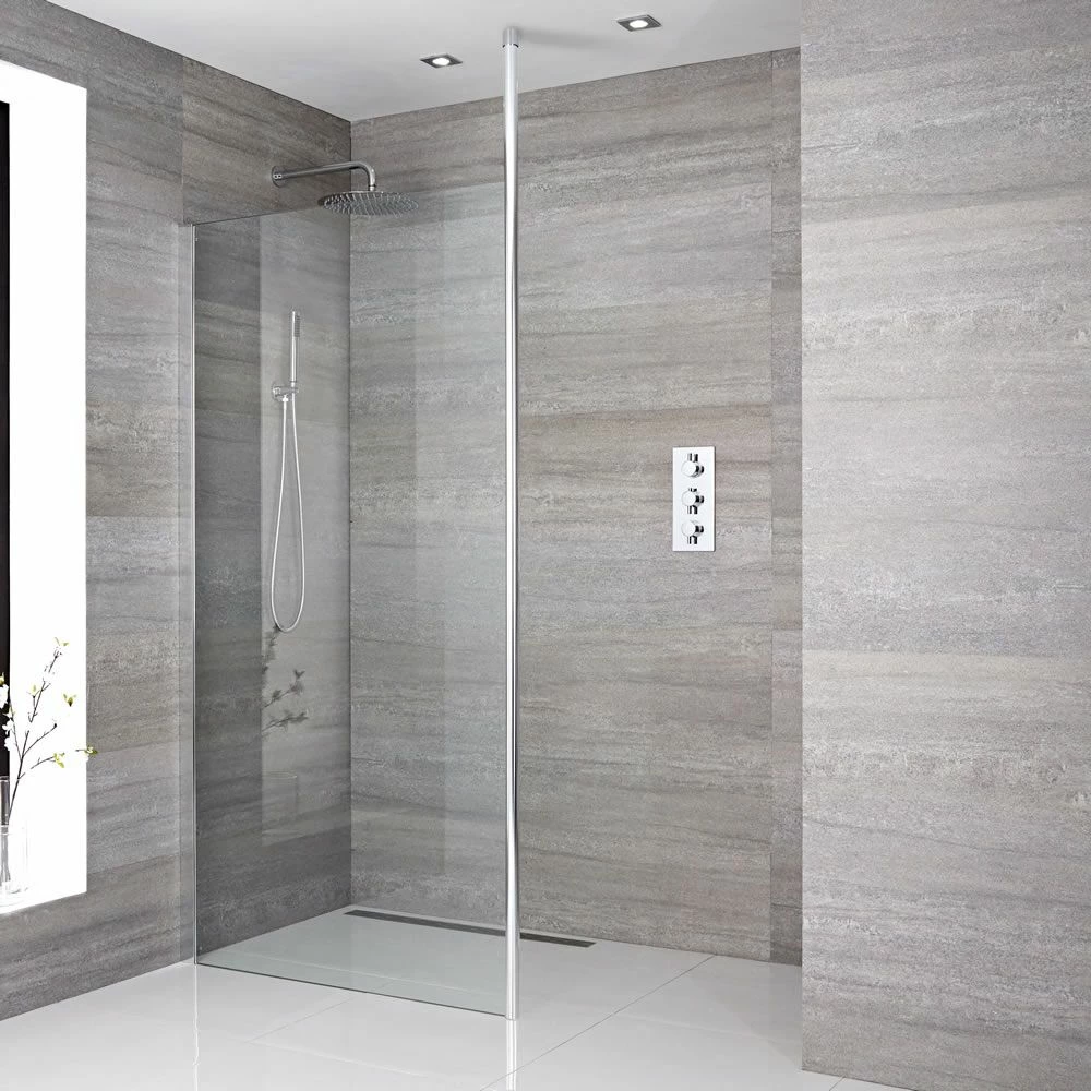 Milano Alto - Wet Room Shower Enclosure - Choice Of Glass Size And Drain