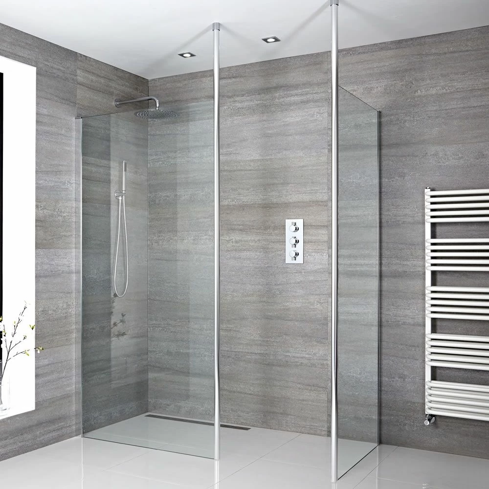 Milano Alto - Corner Wet Room Shower Enclosure - Choice Of Glass Size & Drain
