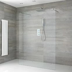 Milano Portland - Open Walk-Through Wet Room Shower - Choice Of Glass Size & Drain