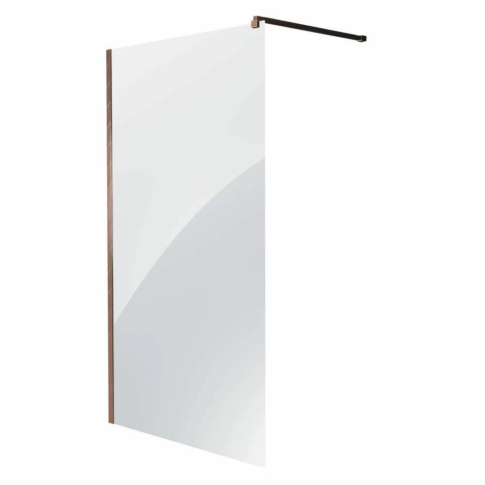 Milano Rosso - 1950mm Wet Room Screen - Matt Bronze - Choice Of Sizes - Image 2